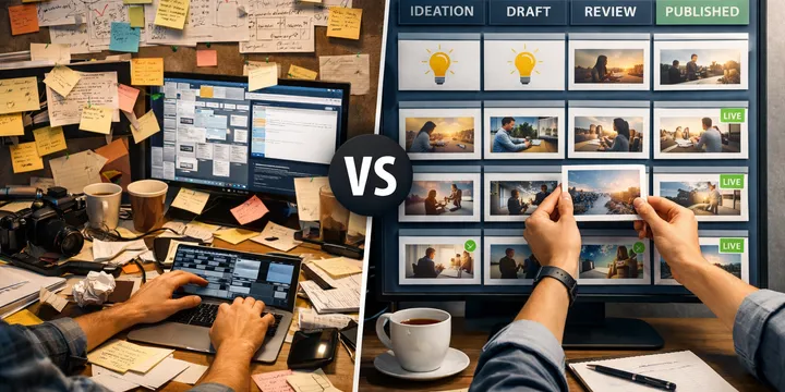 Editorial hero image for the core concept of this post. How to build a repeatable image-slot content system
