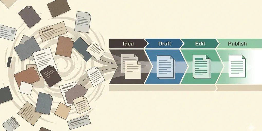 Editorial hero image for the core concept of this post. How to manage content stages without drift